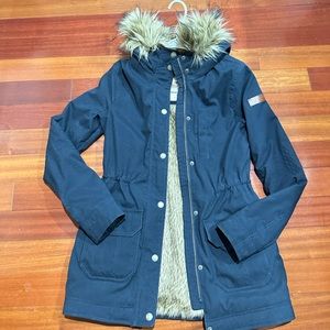 Hollister Heritage Sherpa Lined Parka Coat blue size XS